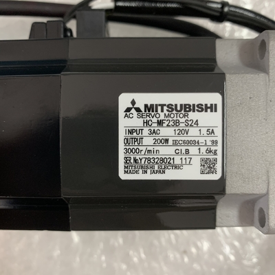 Mitsubishi HC-MF23B-S24 AC Servo Motor 3 PHASE 200 W 120 V 3000 RPM 1.5 A CIB NEW AND ORIGINAL GOOD PRICE